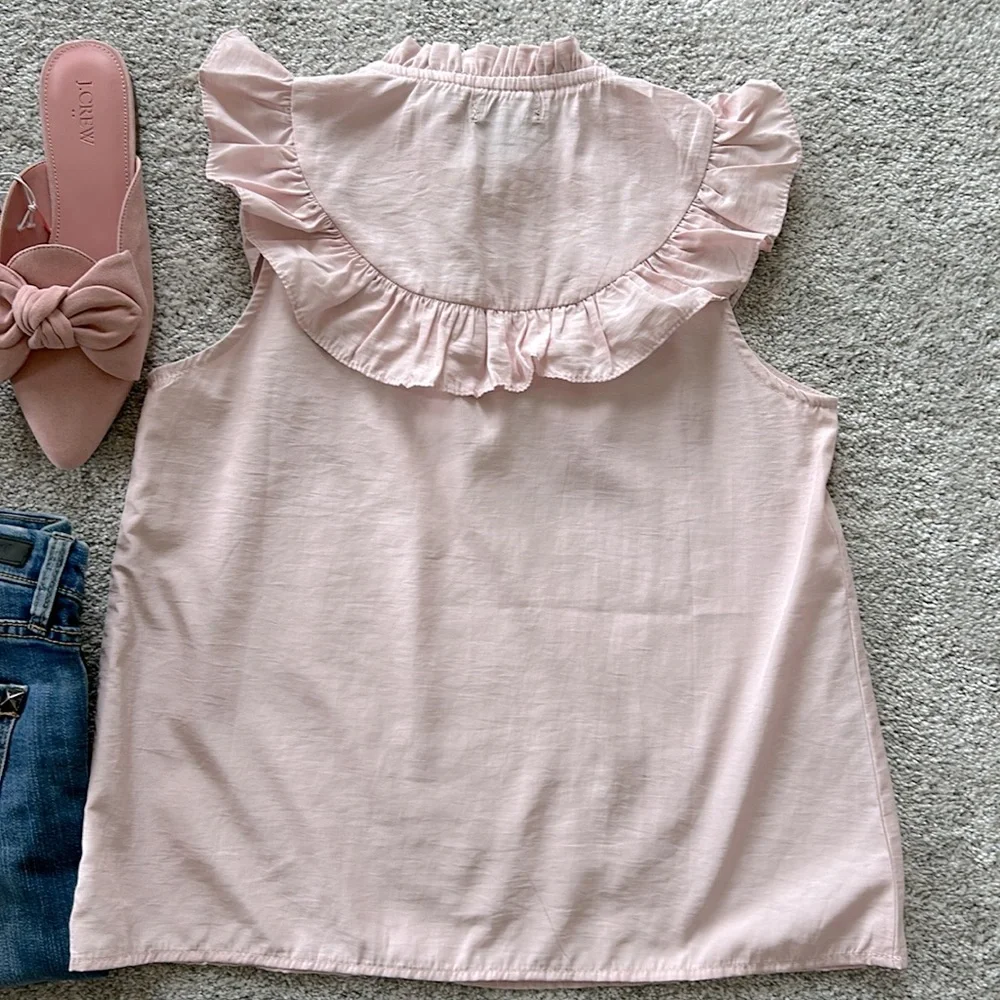Pink Sleeveless Ruffle Front Blouse - Picture 5 of 13